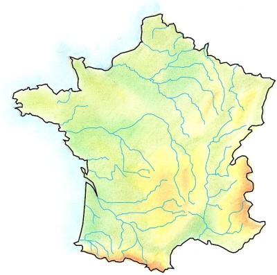 handdrawn map of France